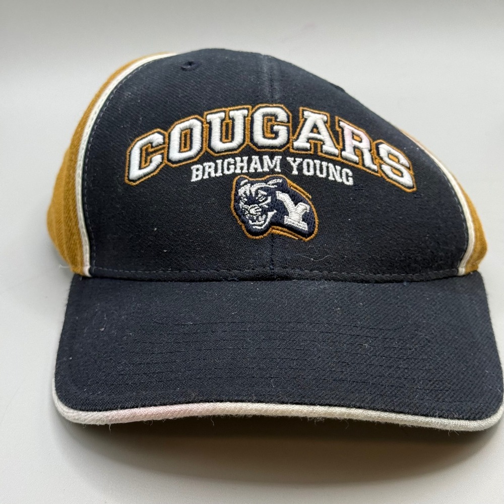 BYU Cougars Brigham Young Twins Enterprise Hat Navy Gold Hook & Loop Strapback